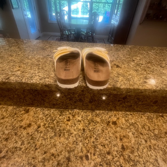 Birkenstock Papillo Carrie Yellow Birko Flor Fold over Sandals 38 US 7-7.5 - Picture 7 of 8
